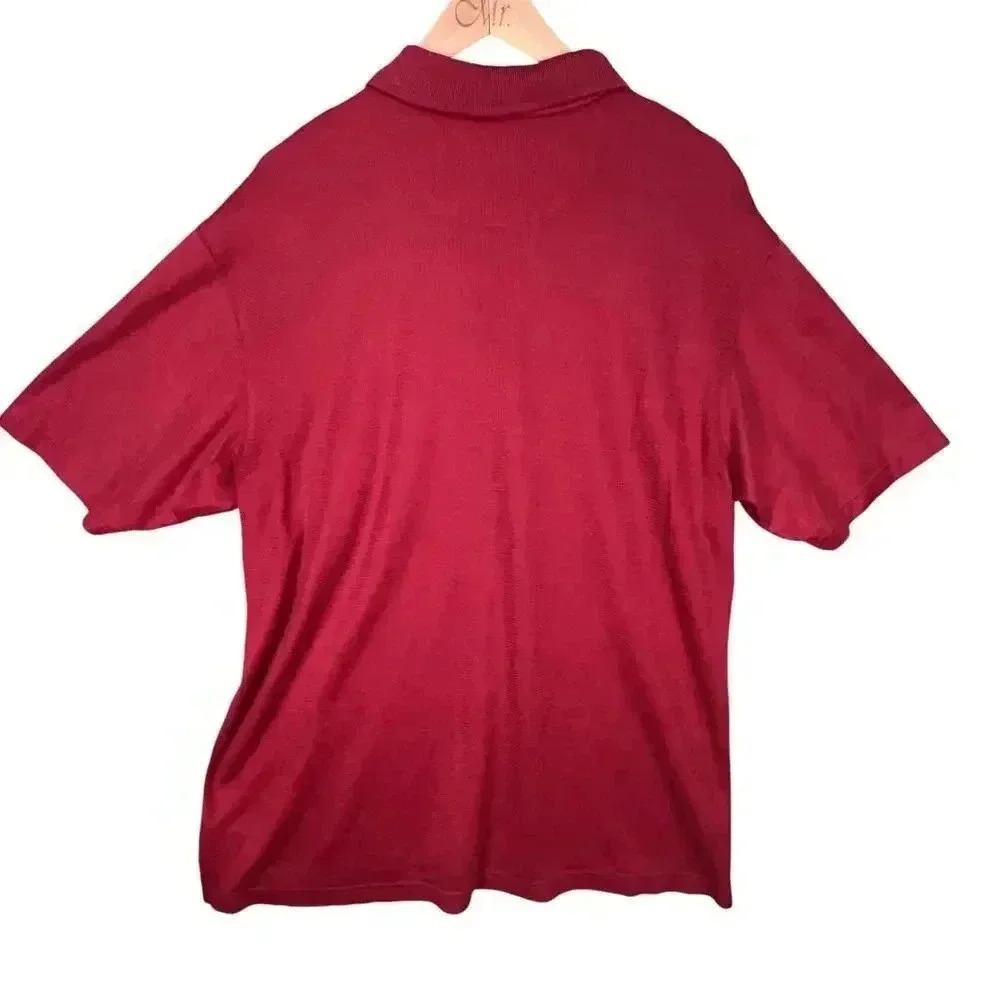 Tommy Bahama Men’s Red Casual Silk Cotton Blend Polo Shirt Medium‎ - Picture 3 of 5